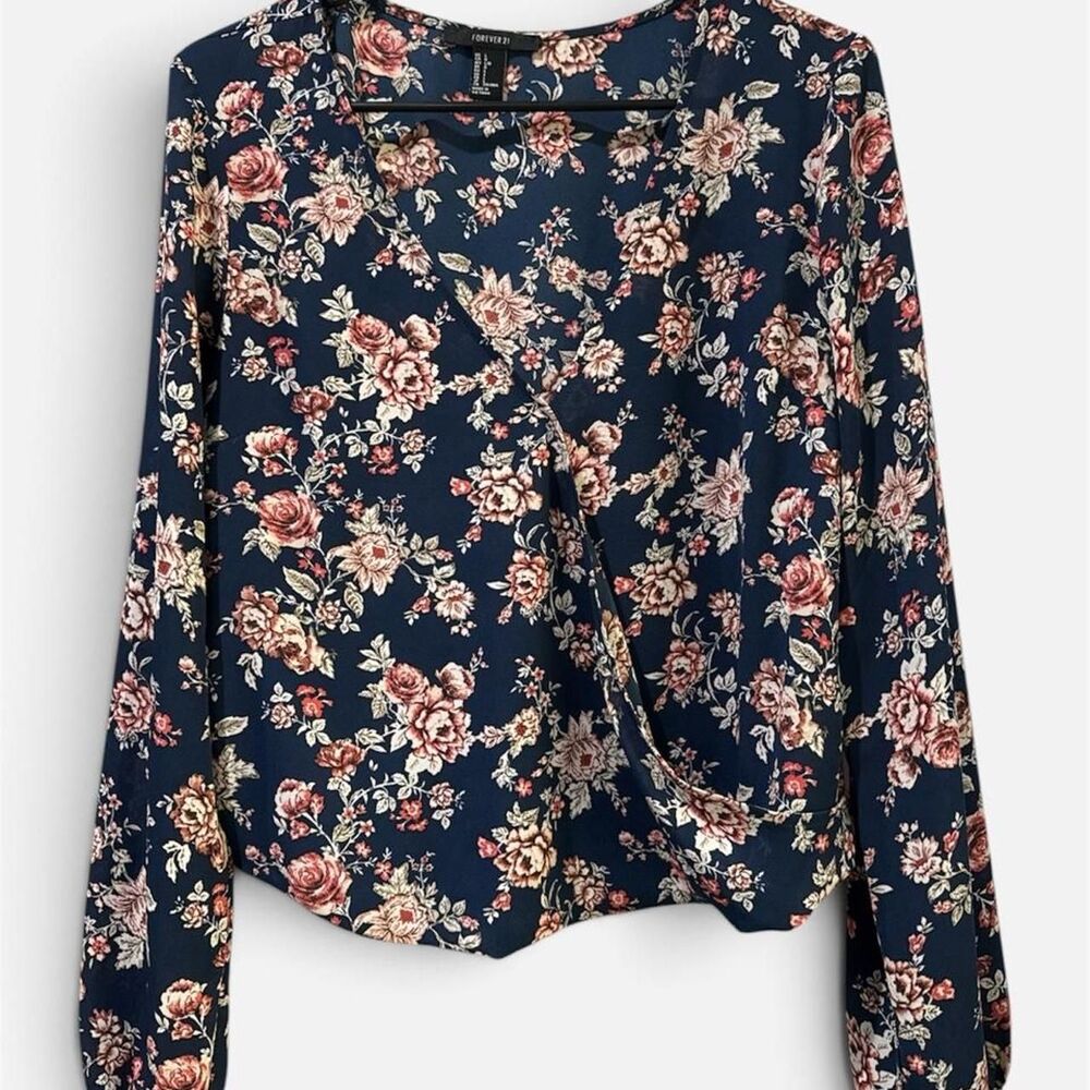 Forever-21 Women's Blue and Navy Blouse